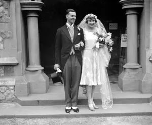 Groom Prints: Wedding of Mr Edward H. Blackwell and Miss Rosamund Mary Reynolds at St Pauls Church
