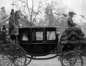 Groom Prints: The Wedding of Princess Mary - the smiling bride - On 28 February 1922, Princess