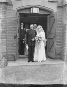Groom Prints: The wedding of Robert W Barnard ( RACS ) and Miss Frances Mullet in New Eltham, Kent