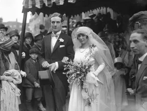 Bride Prints: Wedding. Squadron Leader Wyndham Brookes Farrington and Miss V M Neville were married