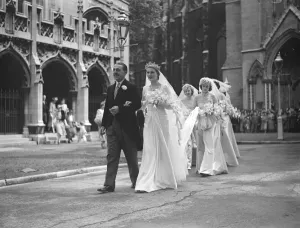 The wedding of Viscount Cowdray to the Earl of Bradfords daughter, Lady Anne Bridgeman
