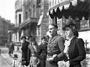 Ww2 Wwii World War Two Collection: Wedding of Viscount Hanworth and Miss Rosamund Parker ( ATS ) at St Peters Church