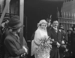 Welsh bride for Lord Blyths son. The Hon R Blyth and Miss C M Gibson were married