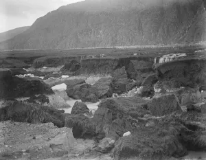 The Welsh disaster. Where the water crashed through to Port Llwyd. 4 November 1925
