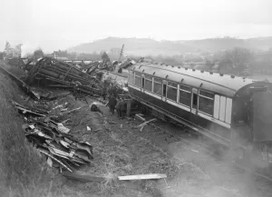 Framed Print : The Welsh express disaster The tangled mass of tragic wreckage which was presented Framed Print : The Welsh express disaster The tangled mass of tragic wreckage which was presented