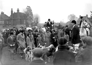 Horseback Prints: West Kent Hunt at Offam. 1934