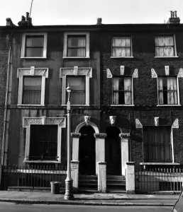 Exterior Prints: West side St Agnes Place, Kennington, South London, this terraced housing formed