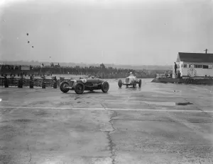 Race Track Prints: Whitney Straight wins international track race at Brooklands with average speed of