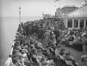 Sussex Life Prints: Whitsun on Palace Pier. Dr Brighton has a busy time !. Large numbers of Whitsun