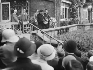 Wilmington fete being opened by E D Waters. 1936