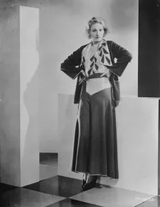 Movie Star Prints: winter fashion Miss Edwina Booth, the film star, in the pyjama suits which will