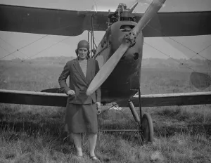 Air And Flying Machine Prints: The only woman competitor in round England flight. Miss W E Spooner. 19 July 1928