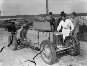 Motorsport From TopFoto Prints: Women racing champions practice for thrill speed duel at Brooklands. Mrs Kay Petre