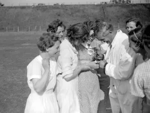 Women Vs Men Cricket in Farningham, Kent. 1934
