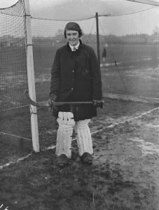 Womens Hockey at Merton Abbey. Miss Winifred Brown ( of Leicester ), captain