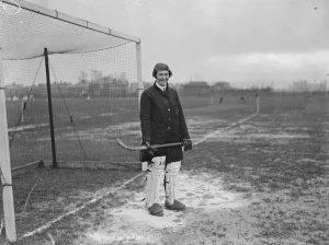Womens Hockey at Merton Abbey. Miss Winifred Brown ( of Leicester ), captain