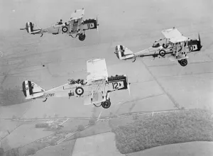 Air And Flying Machine Prints: Wonderful air drill by RAF Squadron Vic Airco DH. 9A formation. 26 June 1926