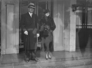 Fur Coat Prints: Woolworth heiress ( Barbara Hutton ) in London with her Prince Alexis Mdivani. 31