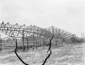 Work being done on the Crayford and Bexleyheath Greyhound Stadium in Kent, by builders