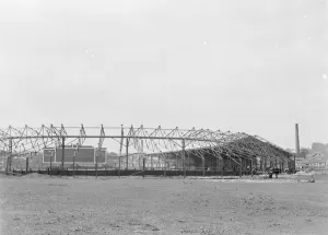 Work being done on the Crayford and Bexleyheath Greyhound Stadium in Kent, by builders