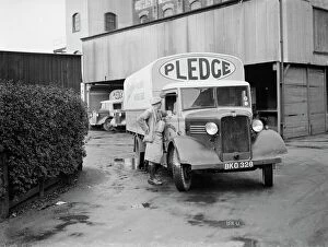 Lorry Collection: A worker chats to the driver of a loaded Bedford truck belonging to Pledge & Son Ltd
