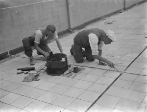 Workers from Val De Travers Asphalt Limited