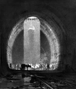 Stock Photography Prints: Working shaft in the Kilsby Tunnel 8 July 1937 The tunnel is located near the village