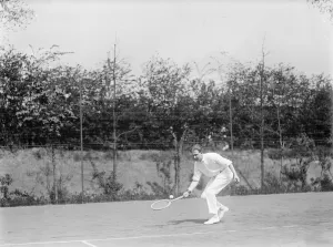 The worlds hard courts lawn tennis championships at Brussels. N Ferrier ( Switzerland )