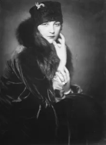 Fur Collar Prints: Worlds luckiest womans latest luck. Mme Olga Poufkin, the well known Russo