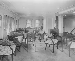 The writing room of the SS Albania 31 January 1921