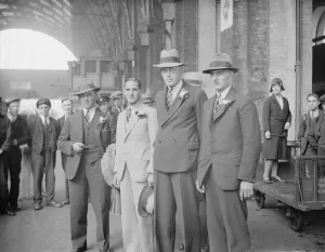Yorkshire cricketers arrive at Kings Cross on the first part of their journey