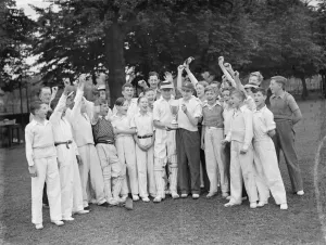 Playing Prints: Young cricket players in Lewisham, London. 1939