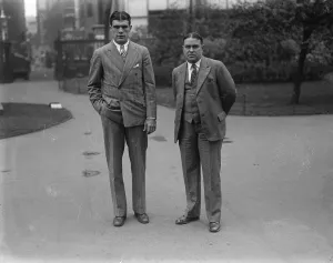 Boxer Prints: Young Stribling posed with his father. 1929
