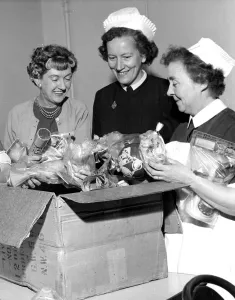 Youngest Matron in Britain ? Helping to sort and pack toys for nearly 70 young patients