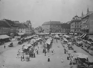 Yugoslavia. Zagreb ( Agram ) Croatian peasants in the Jelacie Market. January 1929