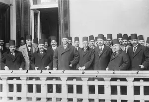 Politicians Prints: The Zaghloul Pasha Ministry. Left to right : Tewfik Pacha Nassim ( Ministre des Finances )